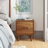 FarmHouse 2 Drawer Solid Wood Nightstand Medium Brown - Image 4