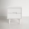FarmHouse 2 Drawer Solid Wood Nightstand White - Image 2