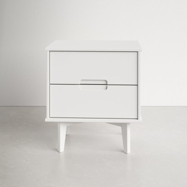 FarmHouse 2 Drawer Solid Wood Nightstand White - Image 2