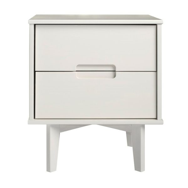FarmHouse 2 Drawer Solid Wood Nightstand White - Image 3