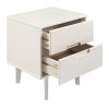 FarmHouse 2 Drawer Solid Wood Nightstand White - Image 4