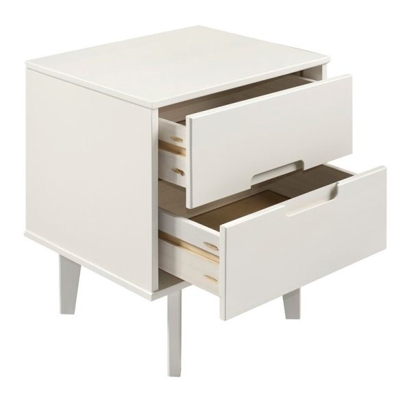FarmHouse 2 Drawer Solid Wood Nightstand White - Image 4