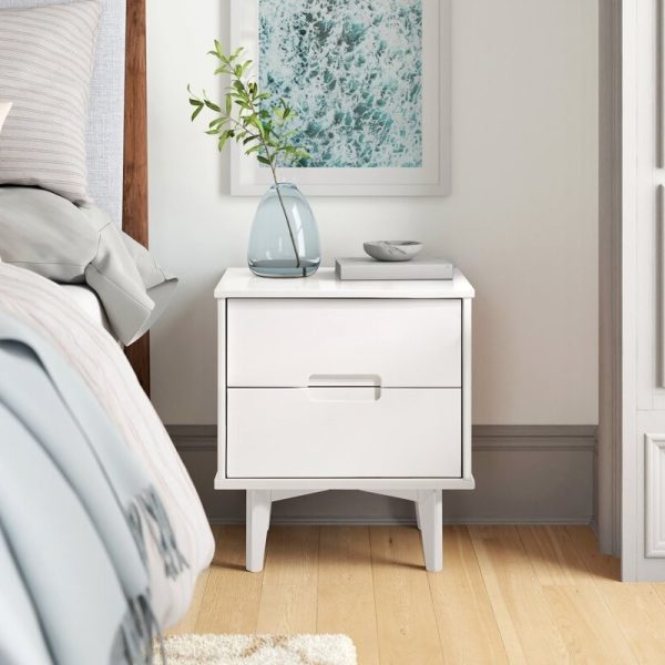 FarmHouse 2 Drawer Solid Wood Nightstand White - Image 5