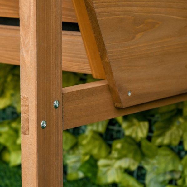 Fir Wood Elevated Outdoor Raised Garden Bed Planter Box with Shade Cover - Image 3