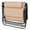 2 Person Tan Extra Wide Zero Gravity Chair Lounger with Cup Holders Headrest - Image 2