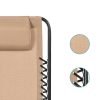 2 Person Tan Extra Wide Zero Gravity Chair Lounger with Cup Holders Headrest - Image 5