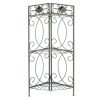 Spacing Saving Corner Bathroom Linen Rack with 3 Shelves in Pewter Metal Finish - Image 2