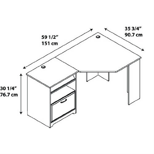 L-Shaped Corner Computer Desk with File Drawer in Espresso Wood Finish - Image 3