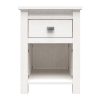 Farmhouse 1-Drawer Bedroom Nightstand with Open Shelf in Rustic Off-White Oak - Image 3