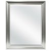 Rectangular Beveled Vanity Mirror with Satin Silver Finish Frame - Image 2