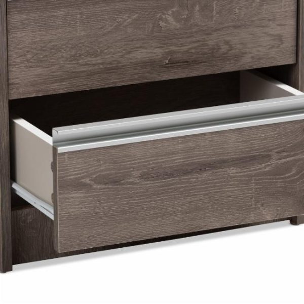 Rustic FarmHome 2 Drawer Nightstand Natural Oak - Image 3