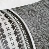 Queen size 7-Piece Comforter Set in Black White Grey Damask Pattern - Image 2