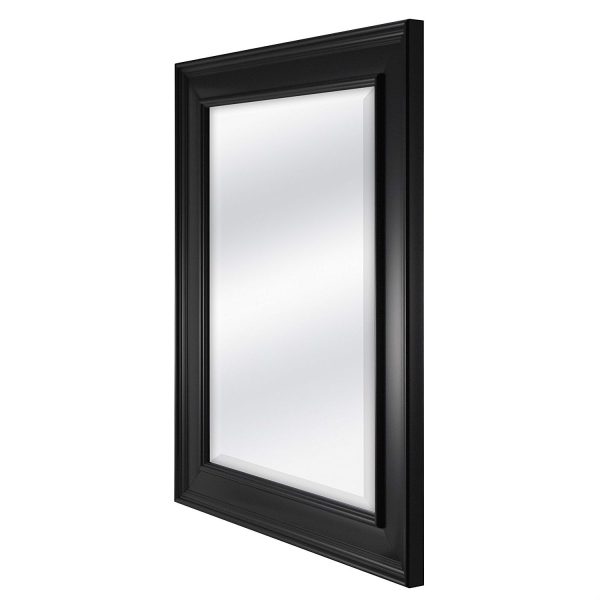 Black 27.5 x 21.5 inch Beveled Bathroom Mirror with Wall Hangers - Image 2