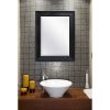 Black 27.5 x 21.5 inch Beveled Bathroom Mirror with Wall Hangers - Image 5