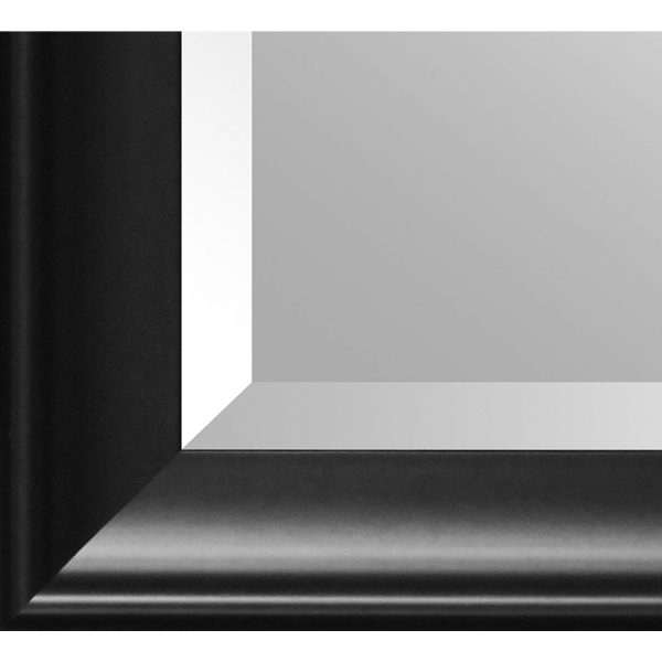 Beveled Glass Bathroom Wall Mirror with Black Frame - 34 x 28 inch - Image 2