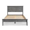 Contemporary Grey Solid Pine Platform Bed in Queen Size - Image 2