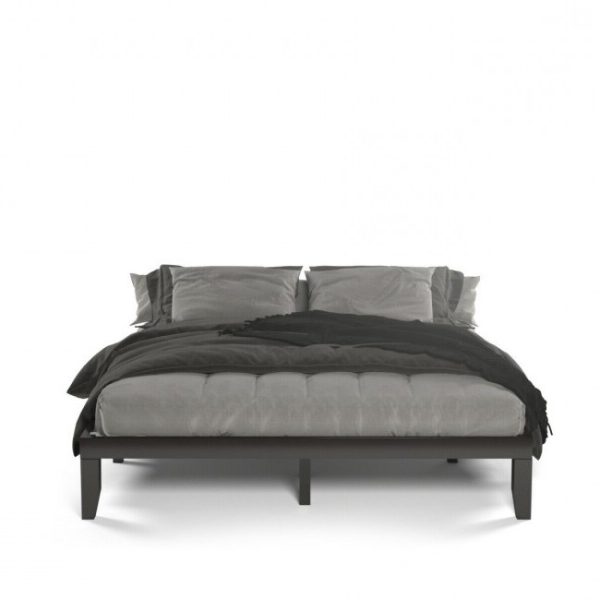 14 Inch Modern Rubberwood Chocolate Platform Bed in King Size - Image 2