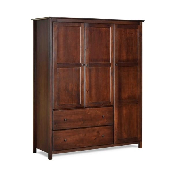 Cherry Wood Finish Bedroom Wardrobe Armoire Cabinet Closet - Image 2