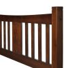 Queen size Solid Pine Wood Platform Bed Frame with Headboard in Cherry - Image 3