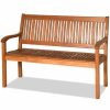 FarmHome Slatted 2 Seater Garden Eucalyptus Bench - Image 2