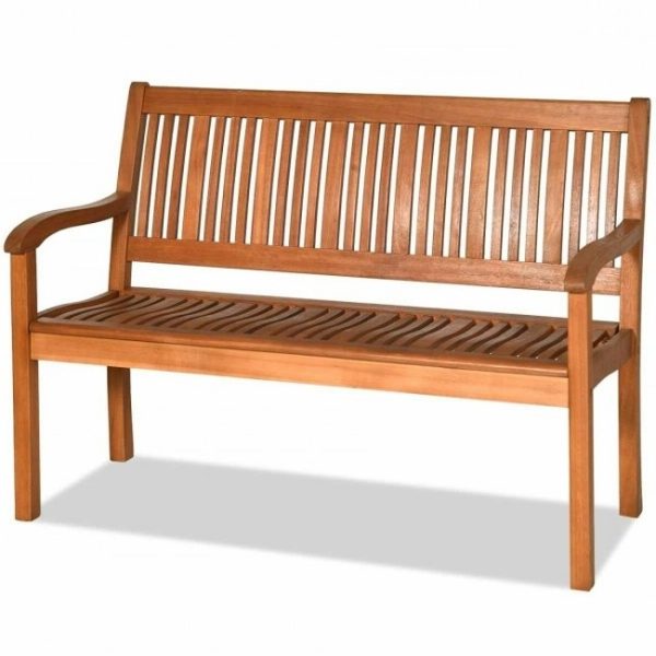 FarmHome Slatted 2 Seater Garden Eucalyptus Bench - Image 2