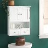 White Cottage Multi Drawer/Cabinet Wall Mounted Bathroom Storage - Image 3