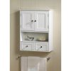 White Cottage Multi Drawer/Cabinet Wall Mounted Bathroom Storage - Image 4