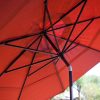 Outdoor 11-Ft Patio Umbrella with Push Button Tilt with Brick Red Orange Shade - Image 2