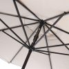 9-Ft Market Umbrella with Tilt and Crank with Beige and White Stripe Canopy - Image 2