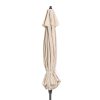 9-Ft Market Umbrella with Tilt and Crank with Beige and White Stripe Canopy - Image 3