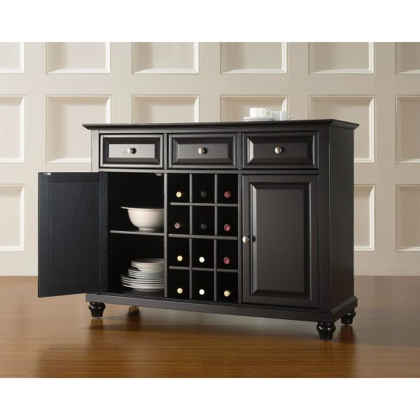 Contemporary Dining Room Sideboard Buffet Cabinet in Black - Image 3