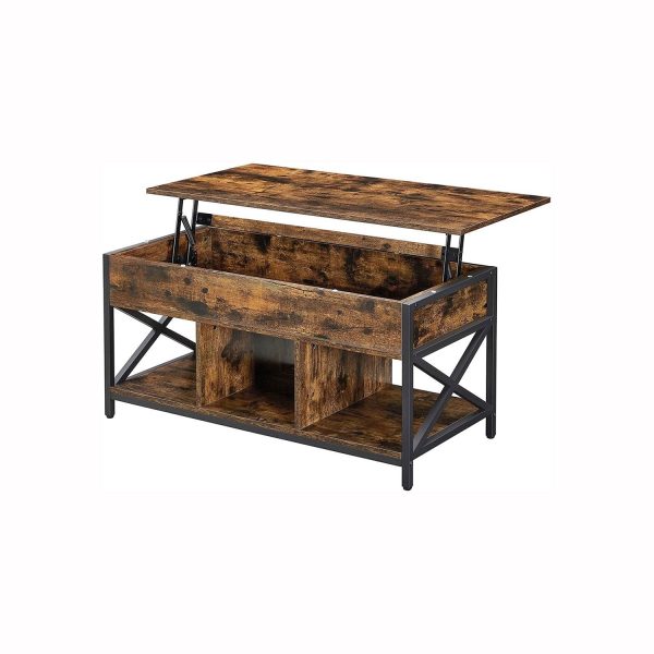 Farmhouse Brown Lift Top Muti Functional Coffee Table - Image 3
