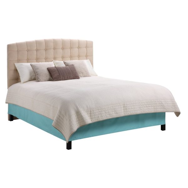 Full / Queen size Tufted Padded Upholstered Headboard in Beige - Image 3