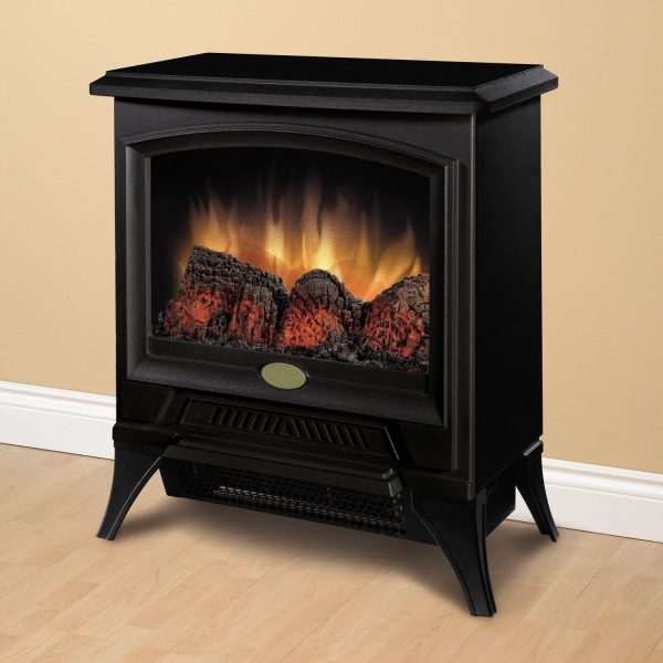 Compact Stove Style Electric Fireplace Space Heater in Black - Image 2