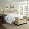 King size Button Tufted Padded Headboard Upholstered in Beige Microfiber - Image 2