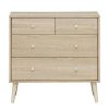 Oak Modern FarmHome 4 Drawer Easy Glide Storage Dresser - Image 2