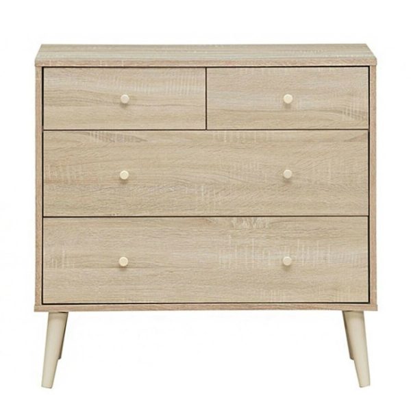 Oak Modern FarmHome 4 Drawer Easy Glide Storage Dresser - Image 2