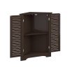 Espresso Corner 2 Door Space Saving Bathroom Storage Cabinet - Image 2