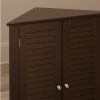 Espresso Corner 2 Door Space Saving Bathroom Storage Cabinet - Image 3