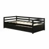 Twin/Twin Dorm Style Trundle Daybed Platform Bed Frame in Espresso - Image 2