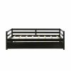 Twin/Twin Dorm Style Trundle Daybed Platform Bed Frame in Espresso - Image 3