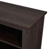 Espresso Wood 58-inch TV Stand Electric Fireplace Space Heater - Image 2