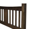 Queen size Solid Pine Wood Platform Bed with Headboard in Espresso - Image 3