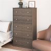 Modern 5-Drawer Bedroom Chest in Rustic Grey Brown Wood Finish - Image 2