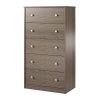 Modern 5-Drawer Bedroom Chest in Rustic Grey Brown Wood Finish - Image 4