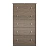 Modern 5-Drawer Bedroom Chest in Rustic Grey Brown Wood Finish - Image 5