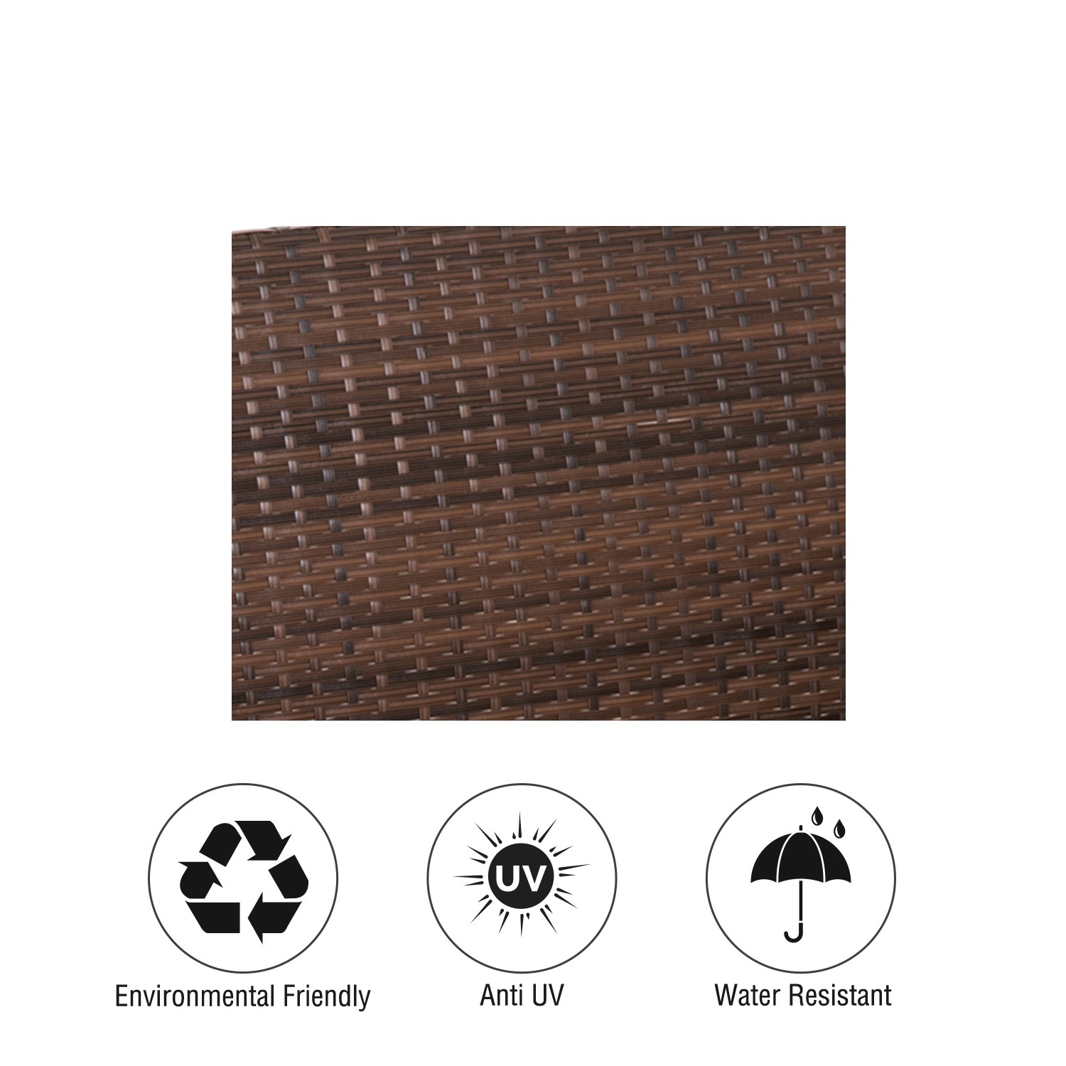 Espresso Wicker Porch Swing 7ft Hanging Chain with Cream Padded Cushion - Image 4