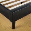 Full size Dark Brown Faux Leather Upholstered Platform Bed with Headboard - Image 2