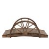 FarmHome 3.3ft Fir Wood Half Wheeled Stained Garden Bridge - Image 2