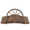 FarmHome 3.3ft Fir Wood Half Wheeled Stained Garden Bridge - Image 3